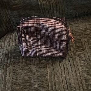 MAC Sparkly Pink and Black Checkered Cosmetic Bag